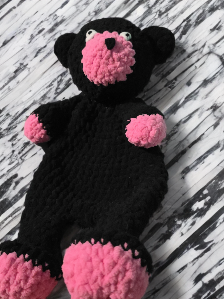 Pink and Black Bear Snuggler