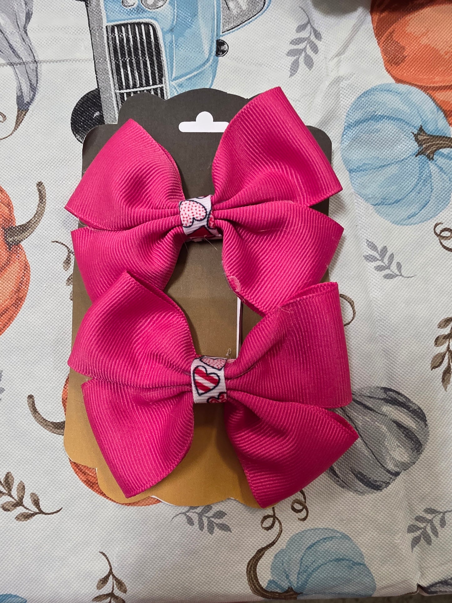 Pink Bows with Hearts