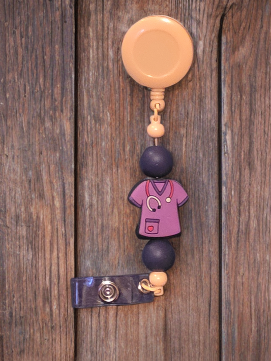 Purple Nurse Badge Reel