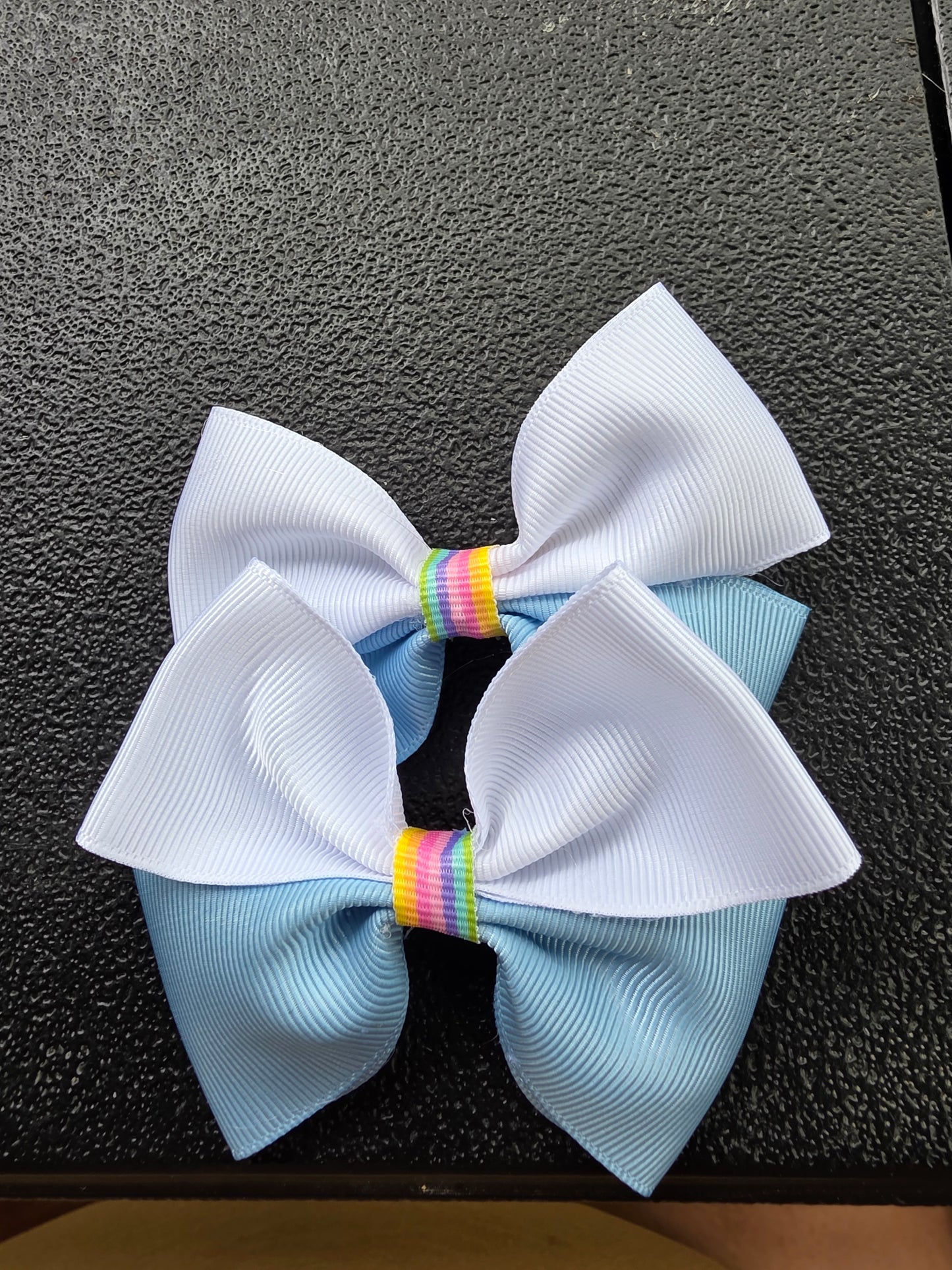 Blue/White with Rainbow