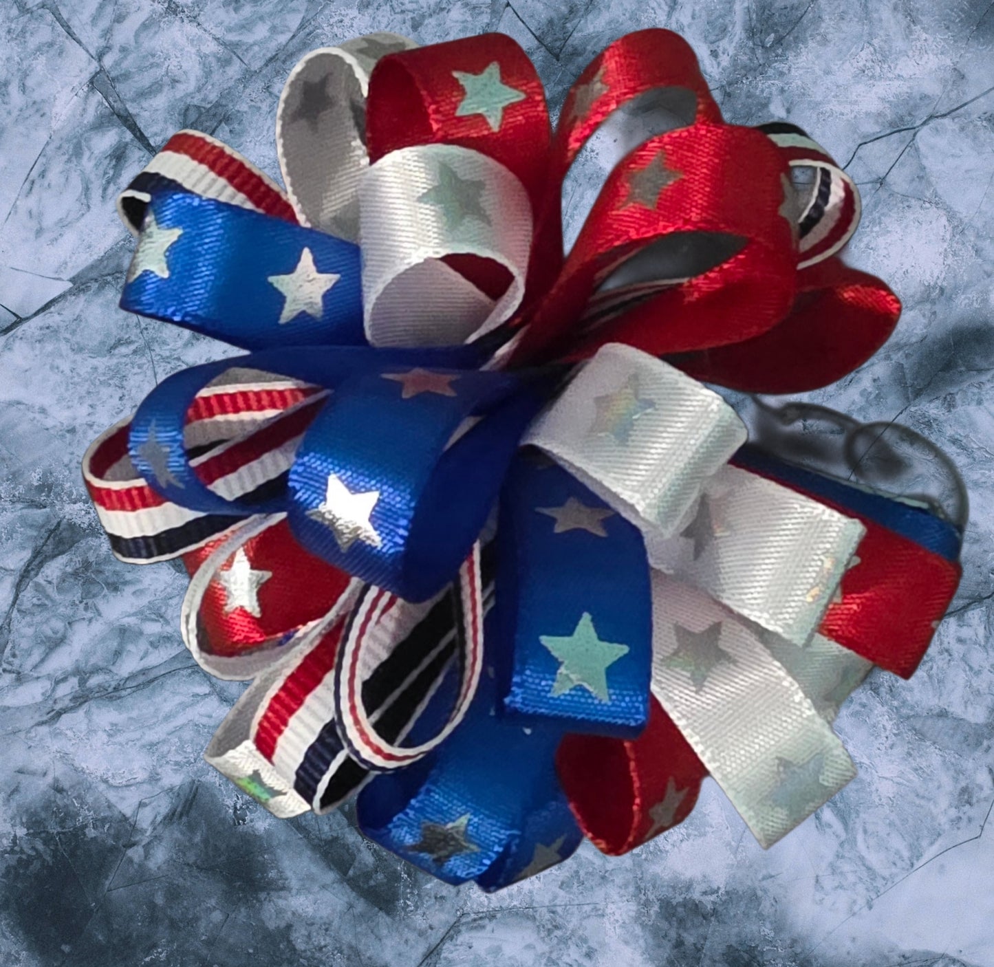 Red,white and blue bow