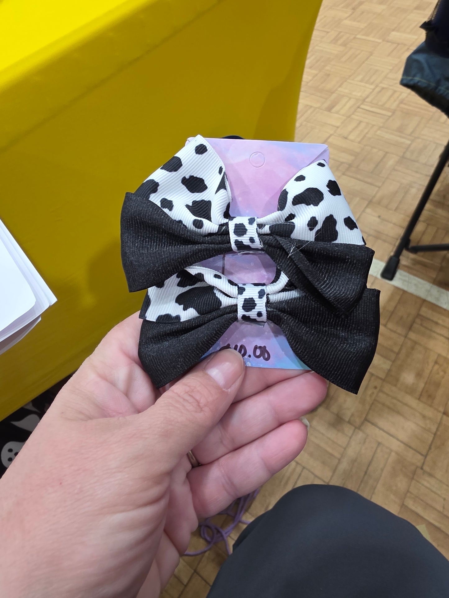 Black and Cow Print Bows